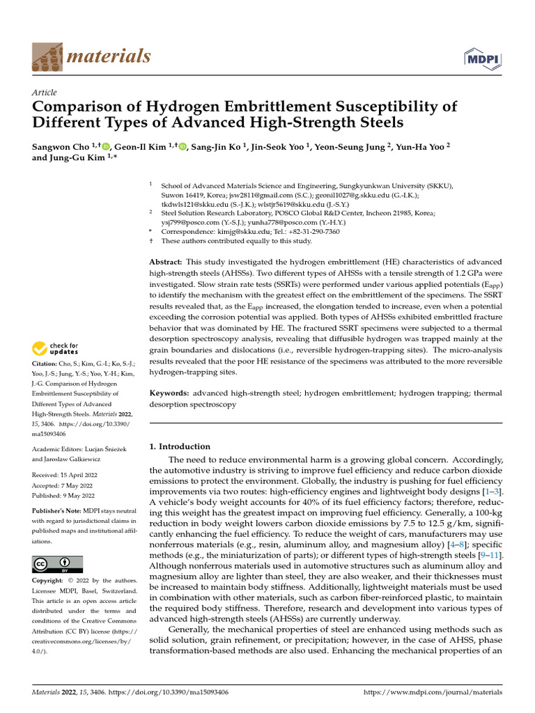 Hydrogen Embrittlement in High-Strength Steels | PDF | Fracture | Ductility