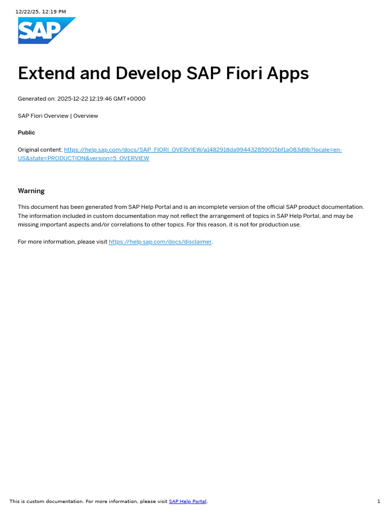 Extend and Develop SAP Fiori Apps | PDF | Mobile App | User Interface