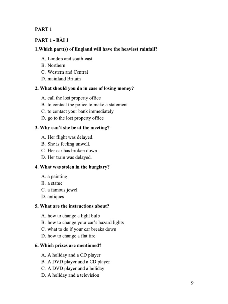 Part 1 Vstep | PDF