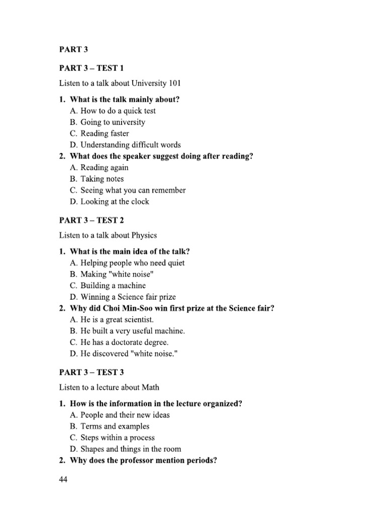 Part 3 Vstep | PDF
