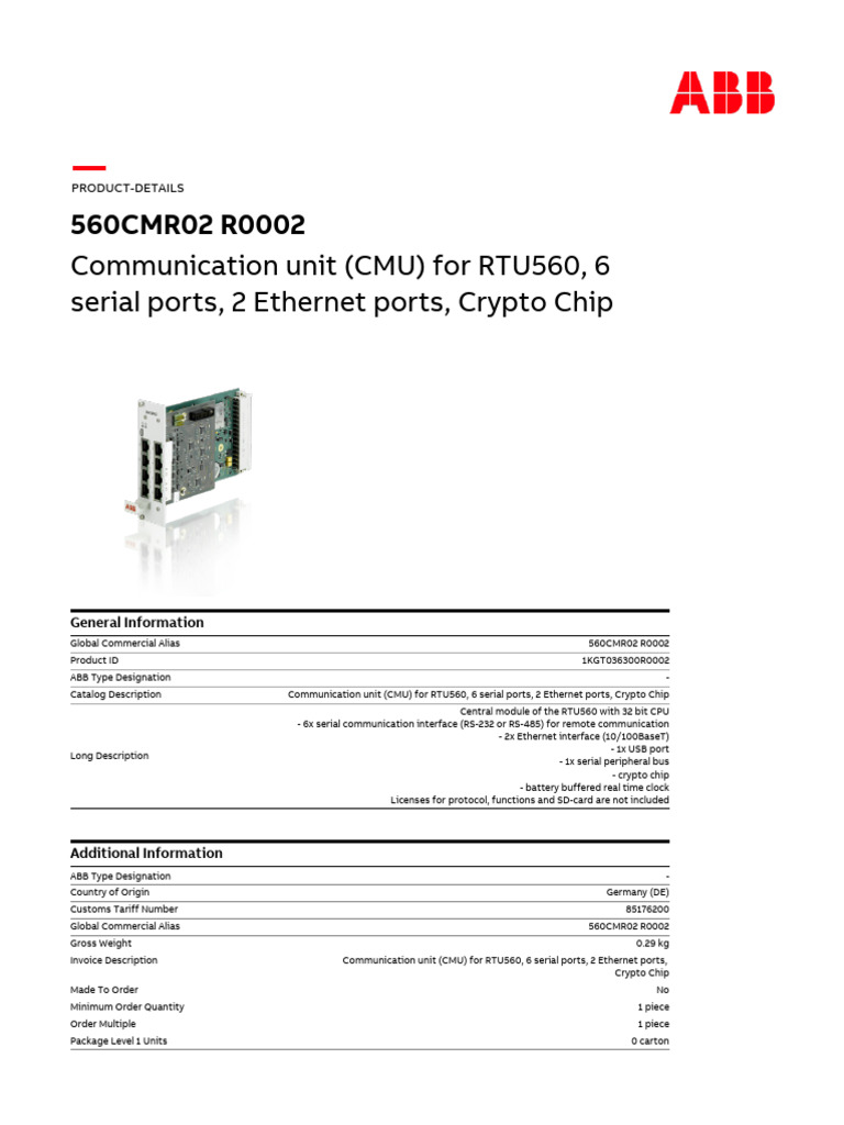 Abb Saprod1kgt036300r0002 | PDF | Computer Engineering | Computing