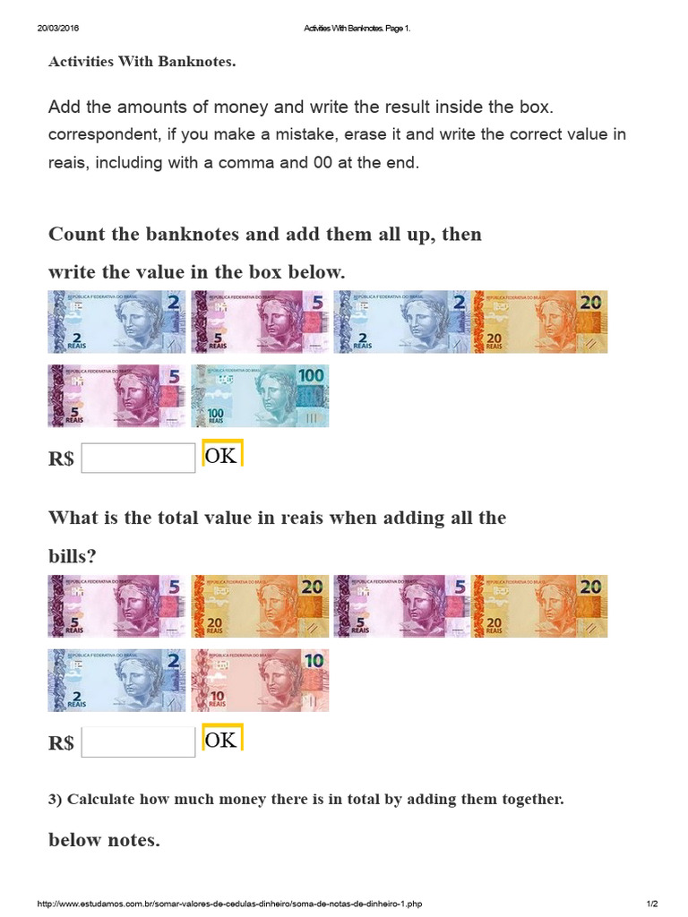 Activities with Bills | PDF