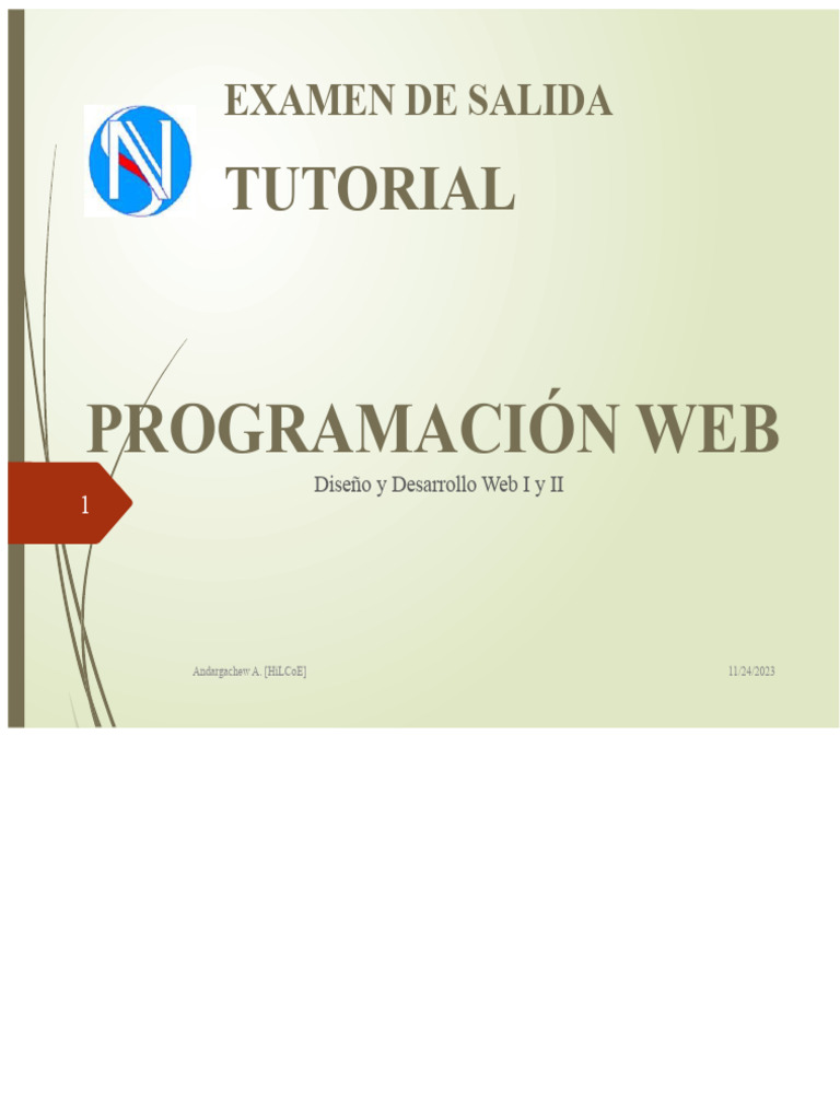 Examen de Salida en Programación Web | PDF | Sitios web | Red mundial