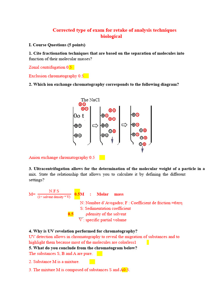 Biological Analysis Techniques Exam | PDF | Chromatography | Centrifugation