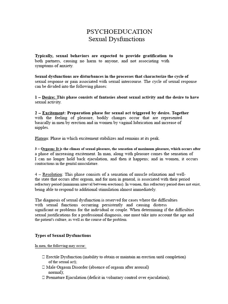 Understanding Sexual Dysfunctions | PDF | Sexual Dysfunction | Orgasm