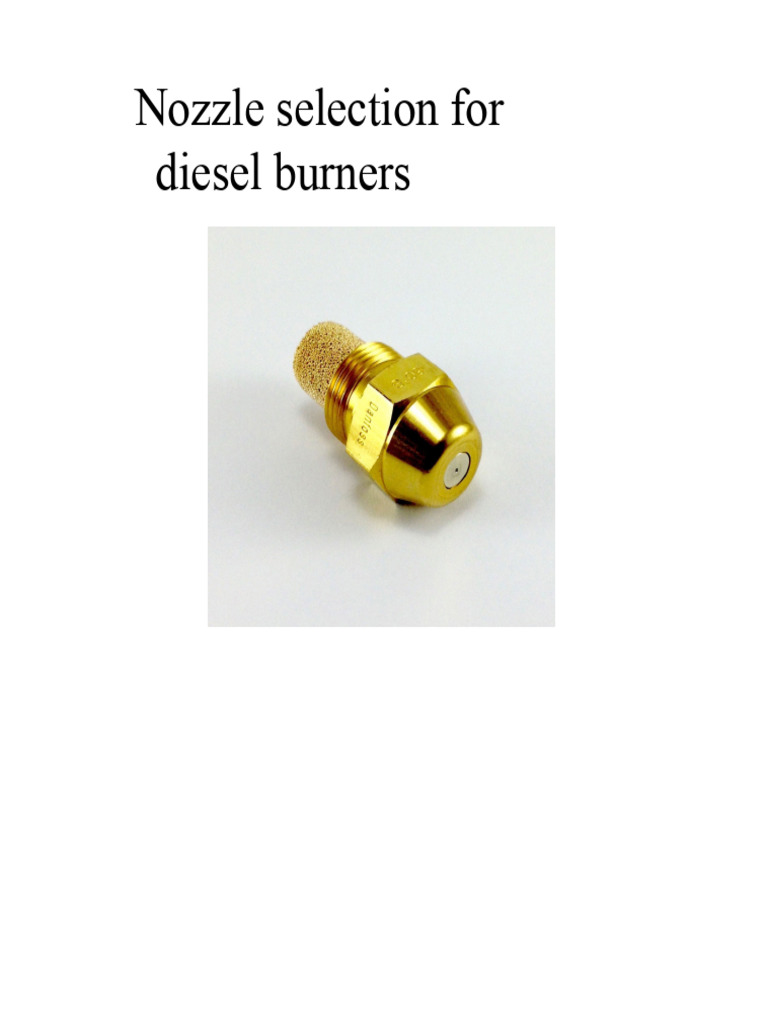 Diesel Burner Nozzle Selection Guide | PDF