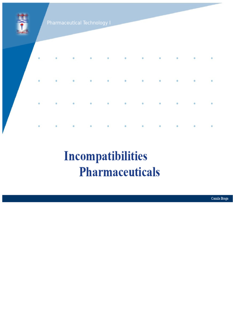 Understanding Pharmaceutical Incompatibilities | PDF | Chemical ...