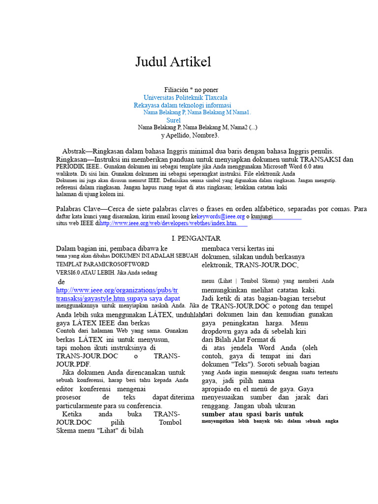 Panduan Format Dokumen IEEE | PDF