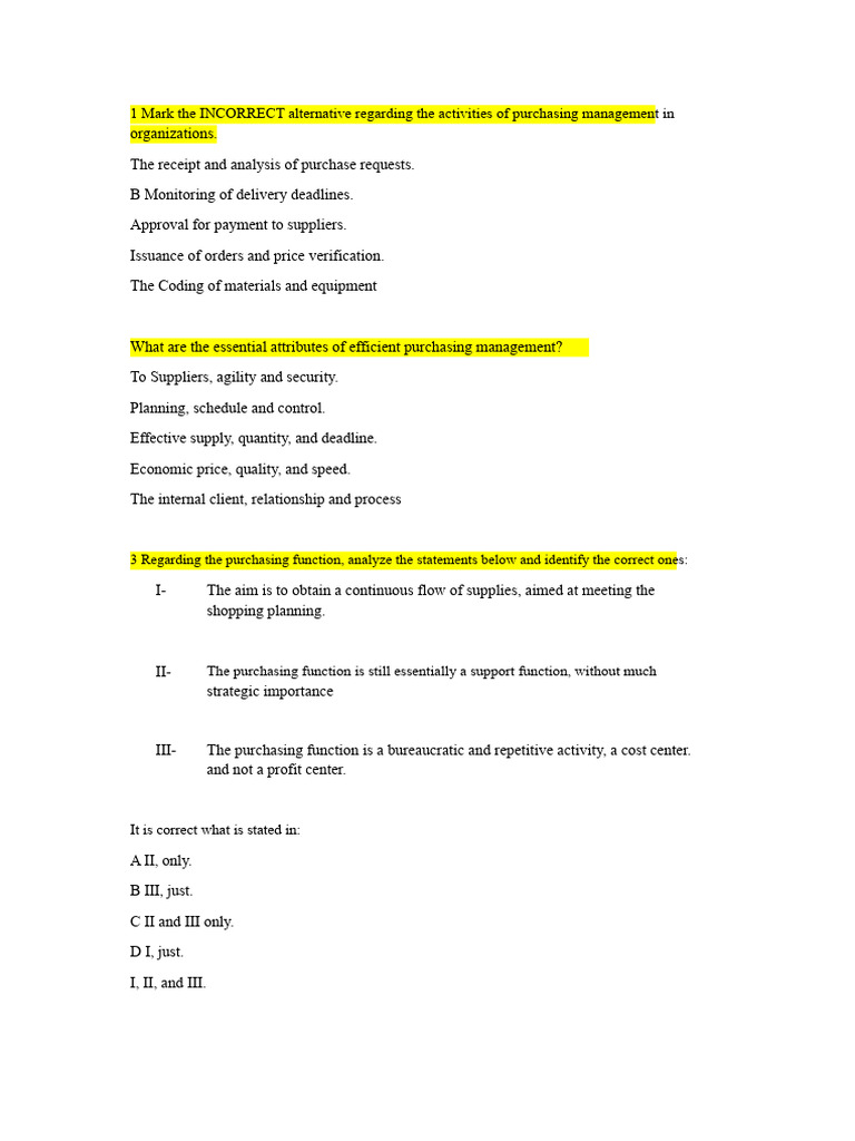 Purchasing Management Issues | PDF | Supply Chain | Prices