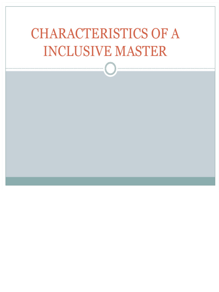 7 Characteristics of An Inclusive Teacher | PDF