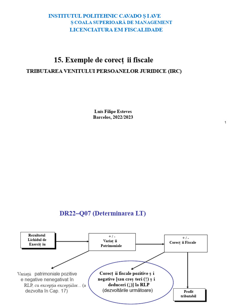 Exemple de Corecții Fiscale | PDF