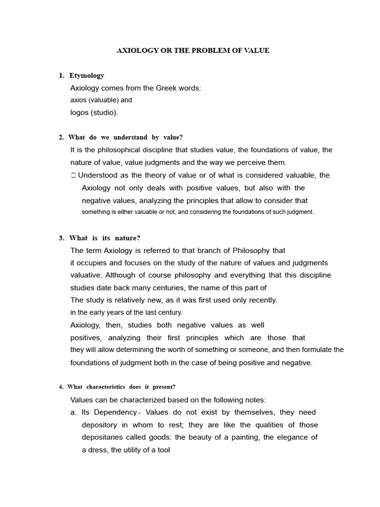 Understanding Axiology and Value Theory | PDF | Value (Ethics ...
