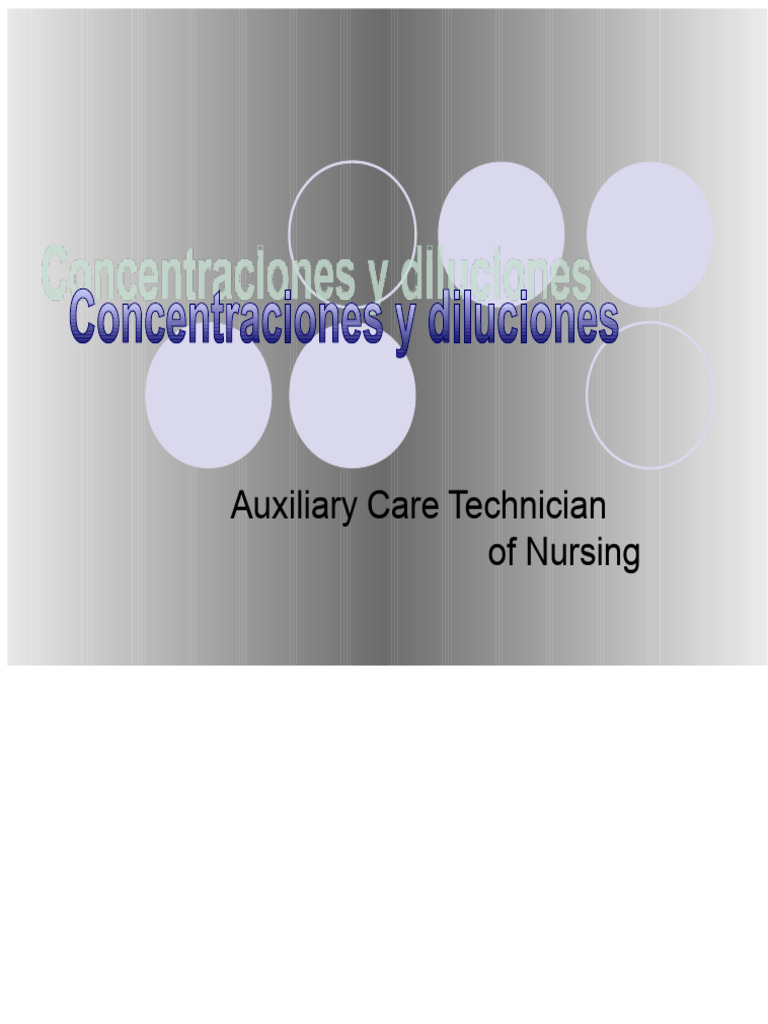Dilution and Concentration Basics for Nursing | PDF | Sodium Chloride ...