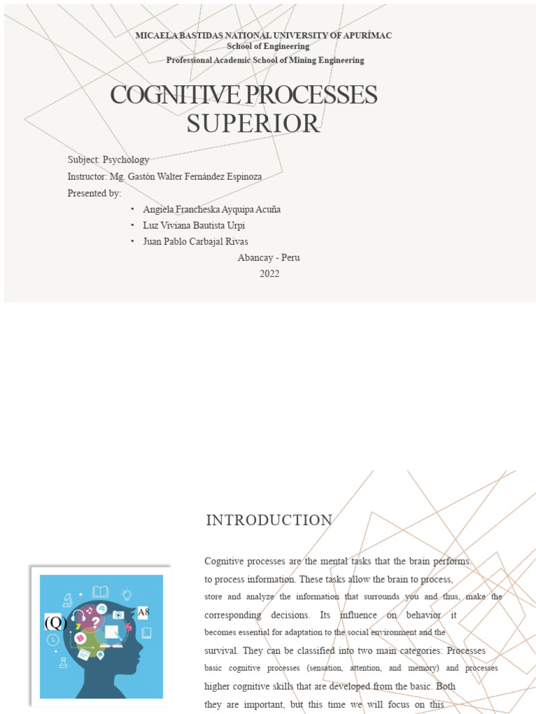 Higher Cognitive Processes | PDF | Intelligence | Cognition
