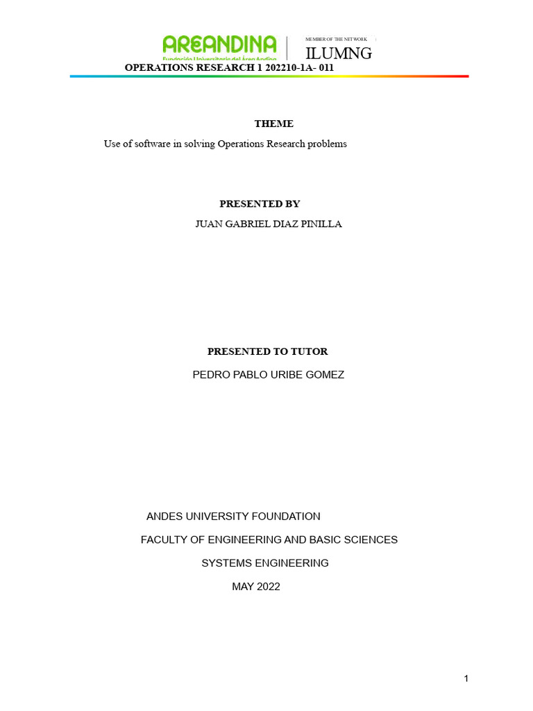 Evaluative Activity - Axis 3 - Operations Research | PDF | Linear ...