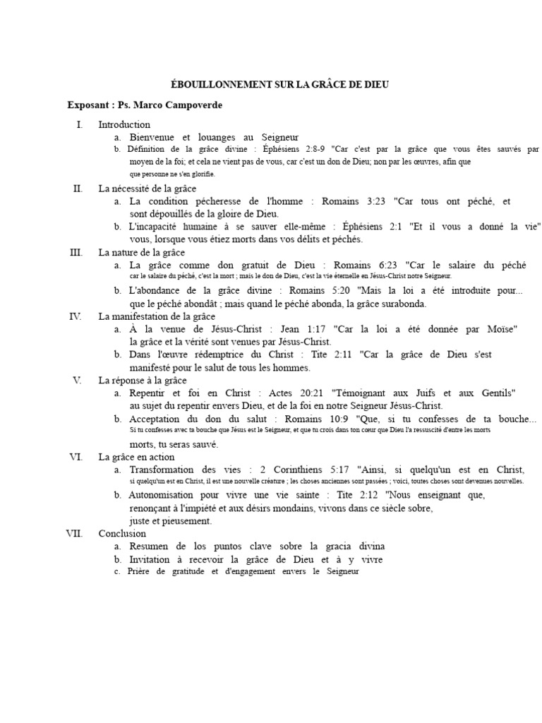 La Grâce de Dieu : Fondements et Impact | PDF | Grâce (christianisme ...