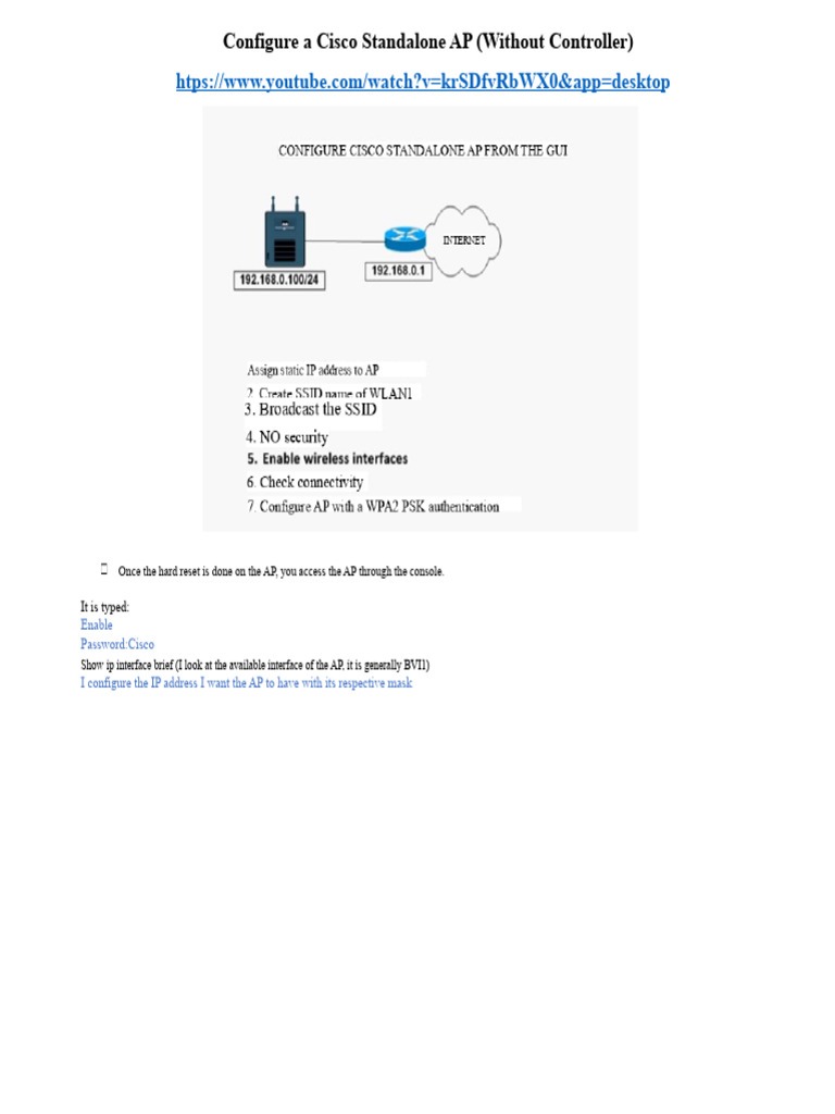 Configure Cisco Standalone AP Guide | PDF