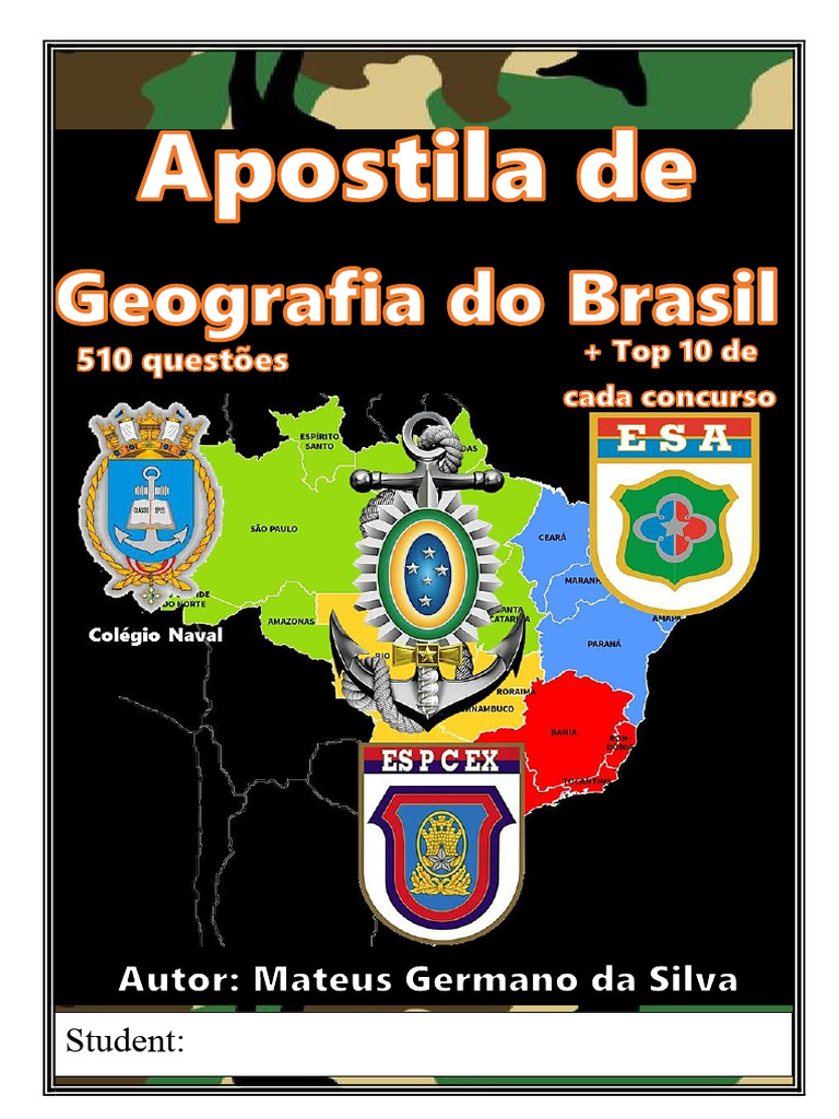 Geography Workbook of Brazil (EsSA, EsPCEx, Naval School) | PDF ...