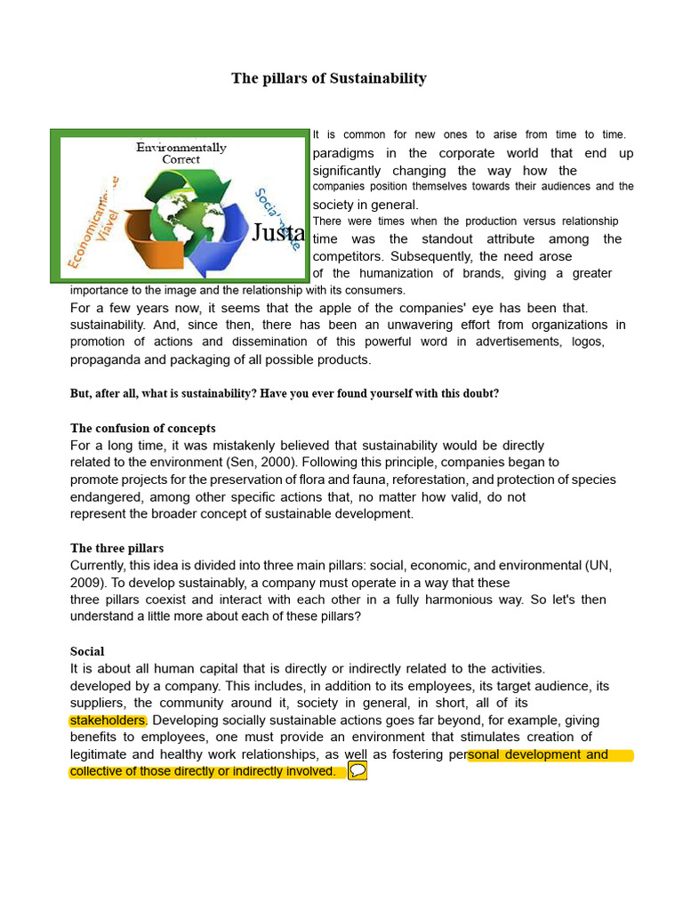 Text - The Pillars of Sustainability | PDF | Sustainability ...