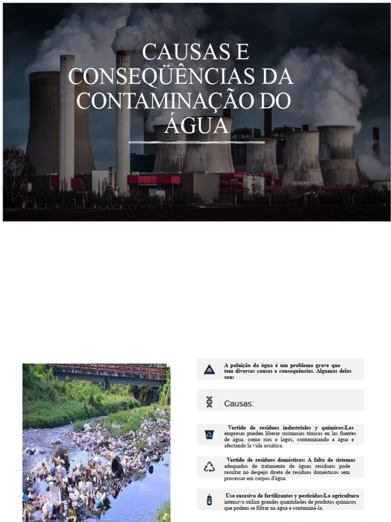 Causas e Consequências da Contaminação da Água | PDF | Água | Poluição ...