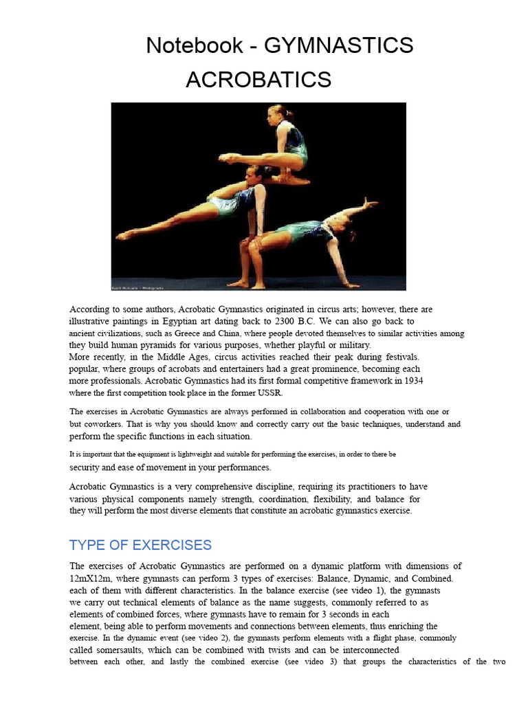 Acrobatic Gymnastics Techniques Guide | PDF | Gymnastics | Human Leg