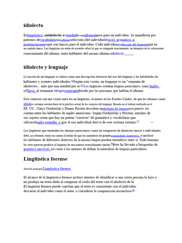 Idiolecto: Definición y Características | PDF | Dialecto | Lingüística