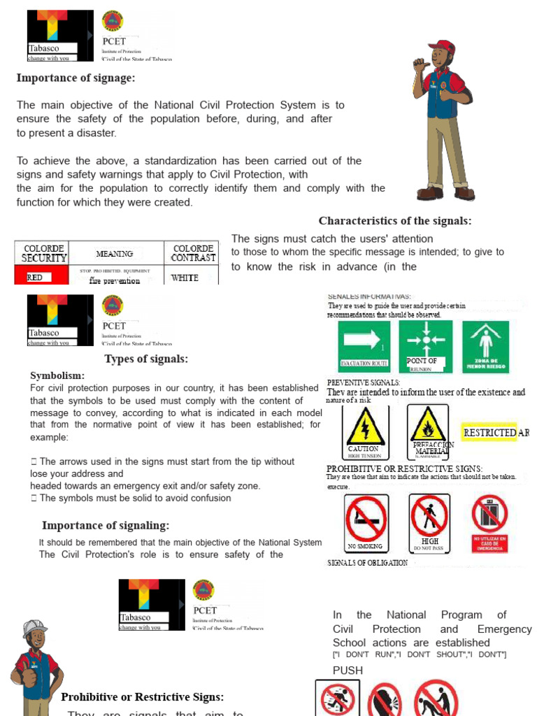 Signage Standards for Civil Protection | PDF | Safety | Emergency ...