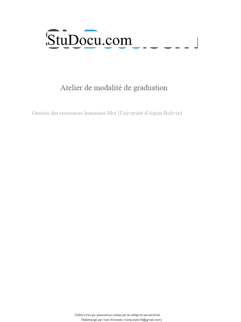 Atelier de Modalité de Graduation | PDF | Méthode scientifique ...