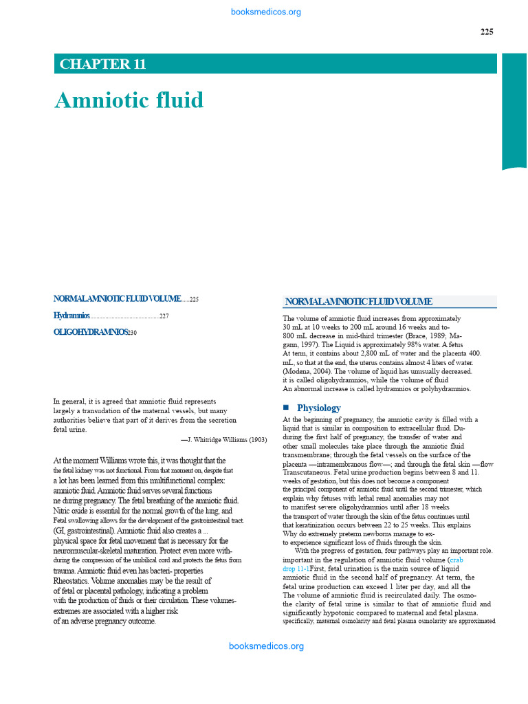 Amniotic Fluid Volume and Regulation | PDF | Fetus | Childbirth