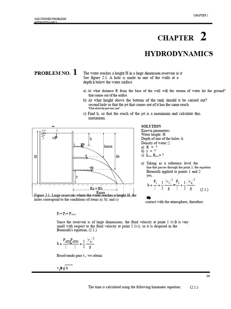 Hydrodynamics Problem Solutions | PDF | Pressure | Fluid Dynamics
