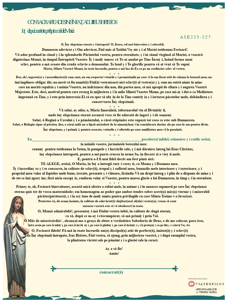 Formula de Consacrare La Isus Prin Maria | PDF