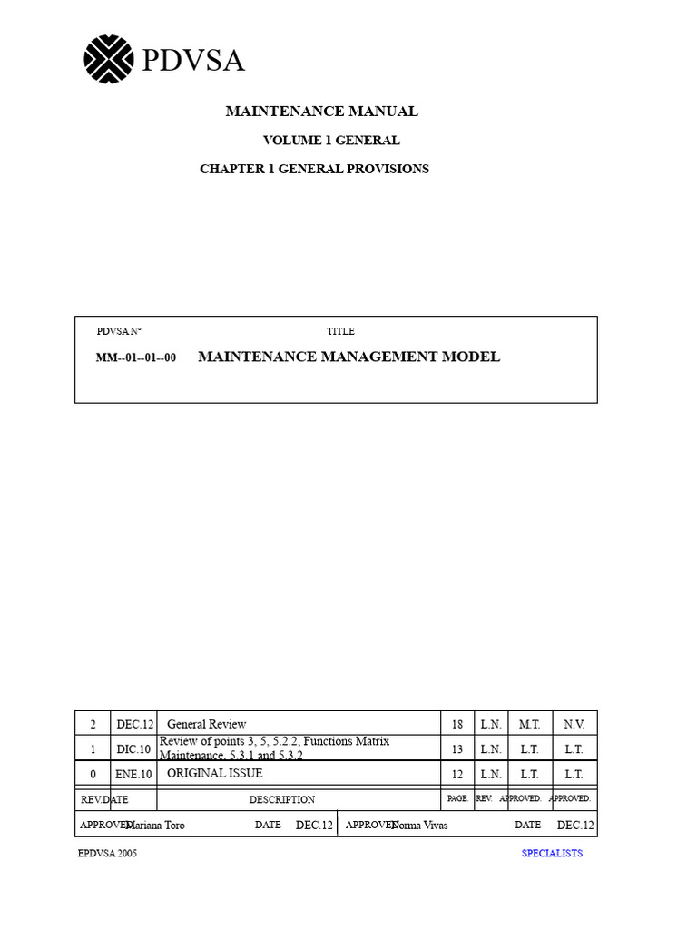mm-01-01-00 MAINTENANCE MANAGEMENT. | PDF | System | Strategic Planning