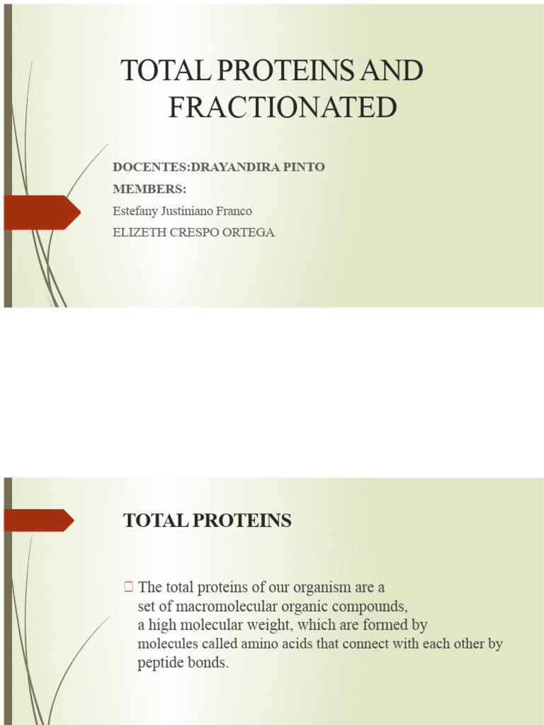 Understanding Total and Fractionated Proteins | PDF | Proteins ...