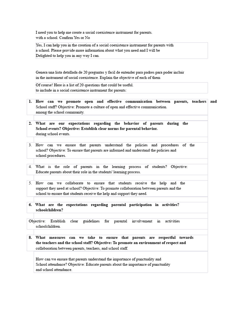 Social Coexistence Instrument for Parents | PDF | Chess Theory | Chess