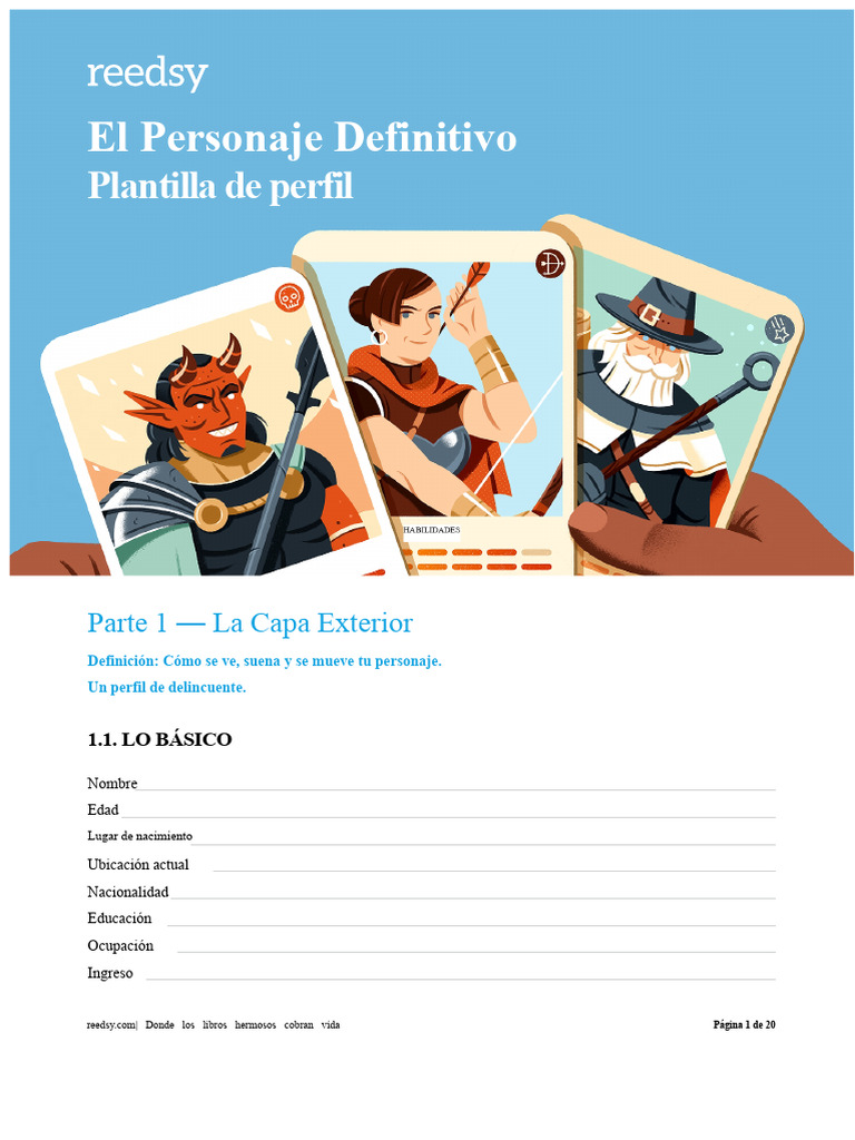 Plantilla de Perfil de Personaje | PDF
