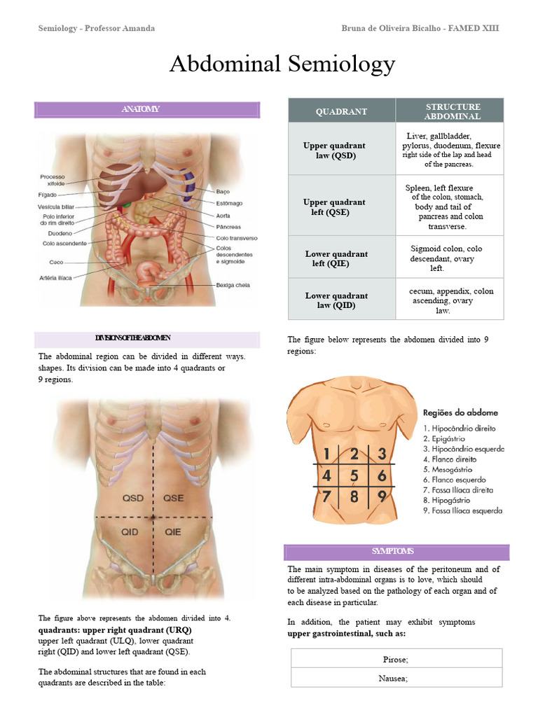 Abdominal Semiology Overview | PDF | Abdomen | Liver