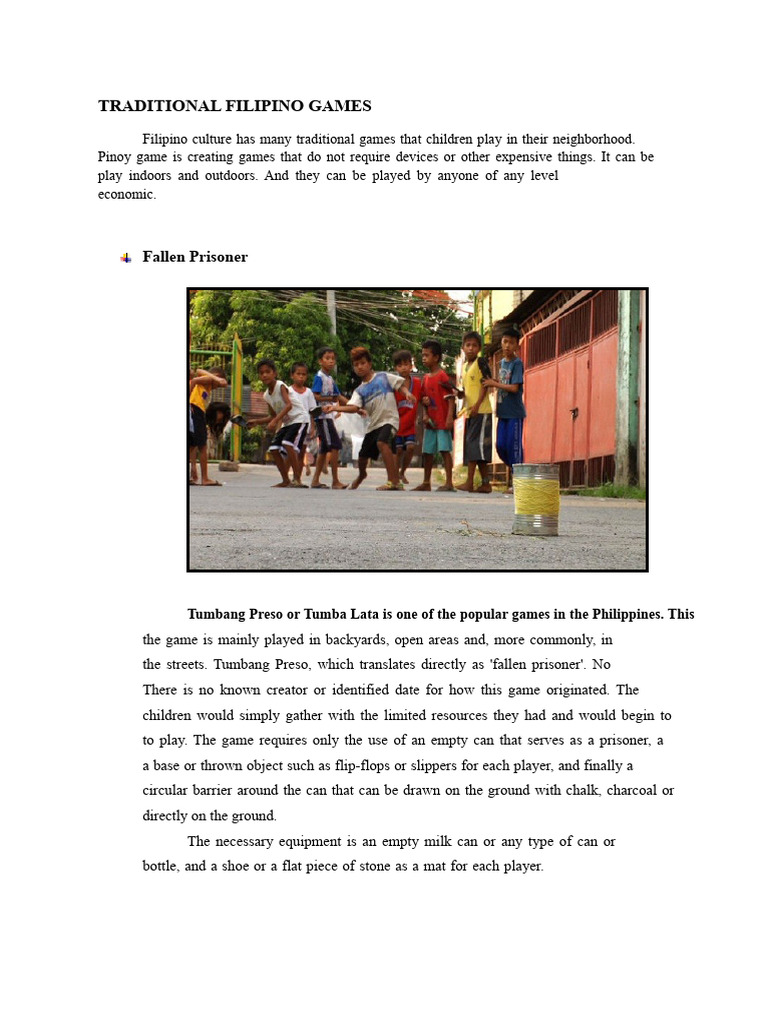 Traditional Filipino Games | PDF