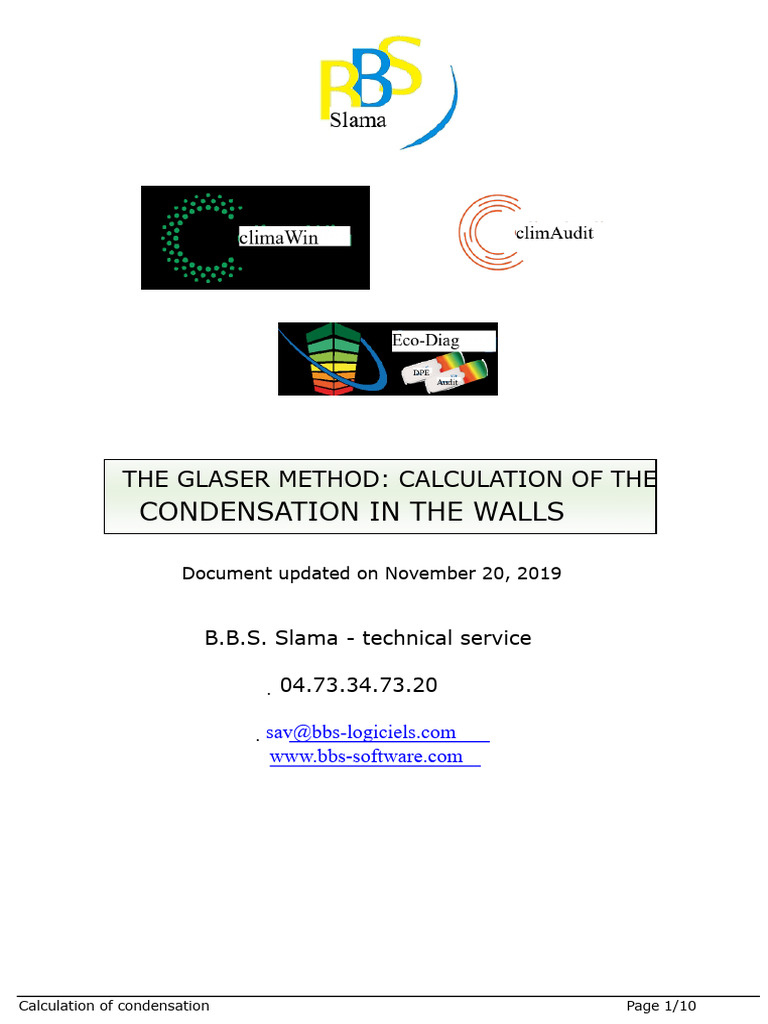 Glaser Method for Wall Condensation Calculation | PDF | Humidity ...