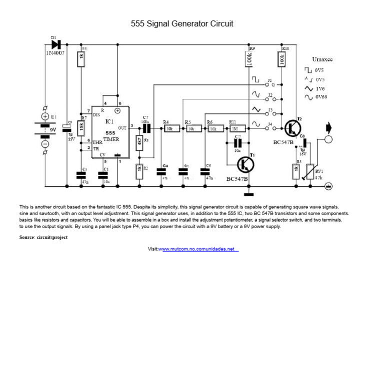 555 Signal Generator Circuit | PDF