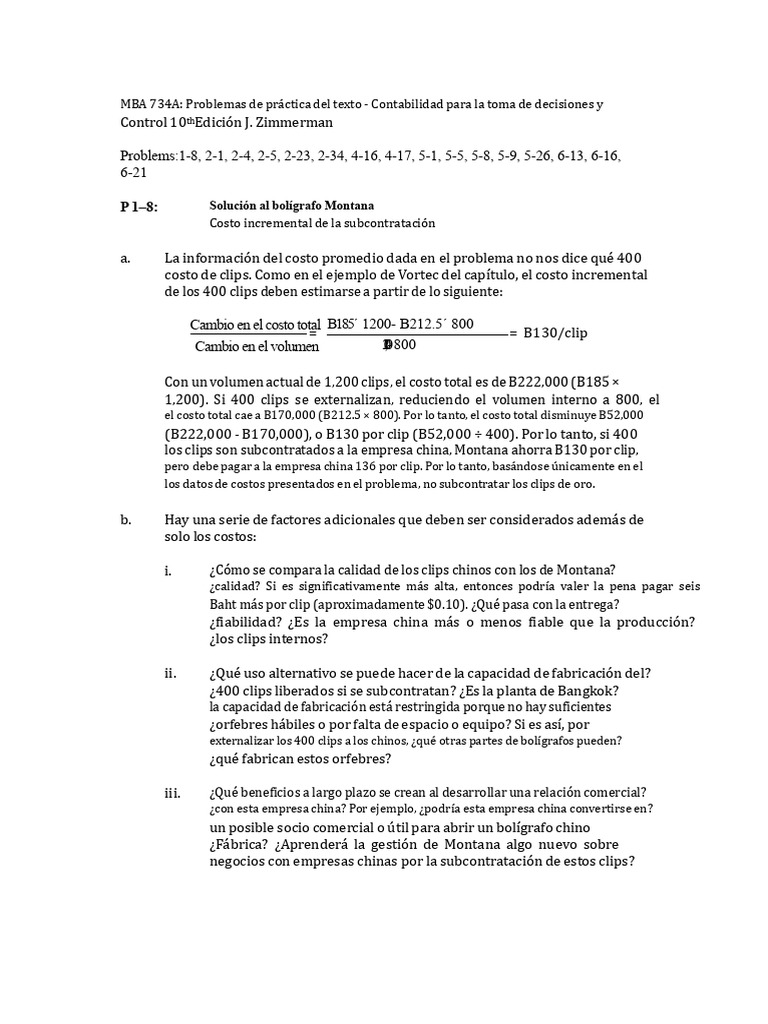 Problemas de Práctica de ADMC - Contabilidad para La Toma de Decisiones ...