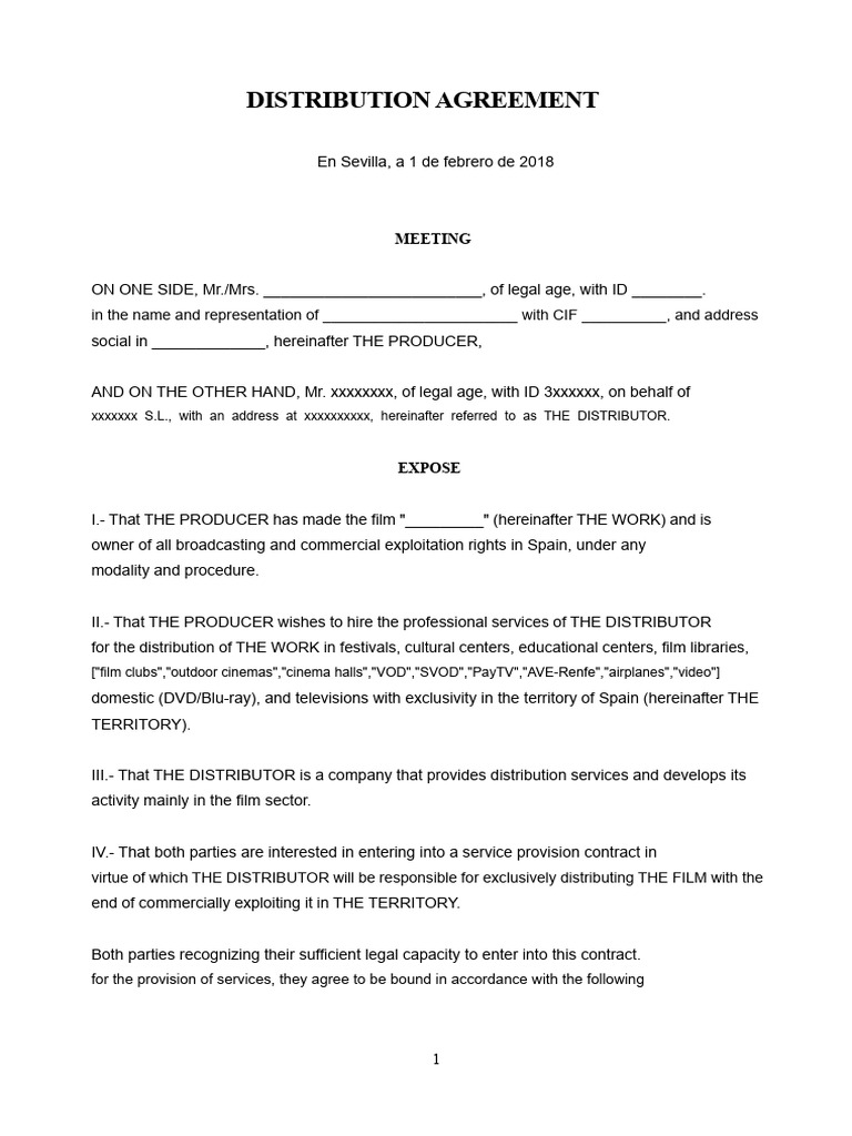 Distribution Agreement_types | PDF | Justice | Crime & Violence
