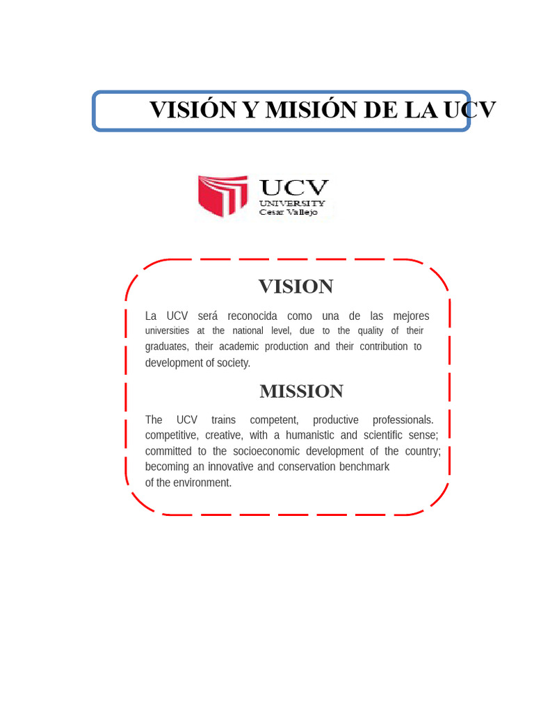 UCV Vision and Mission Overview | PDF