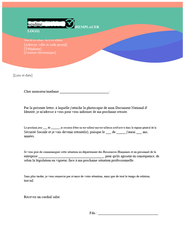 Notification de départ à la retraite | PDF