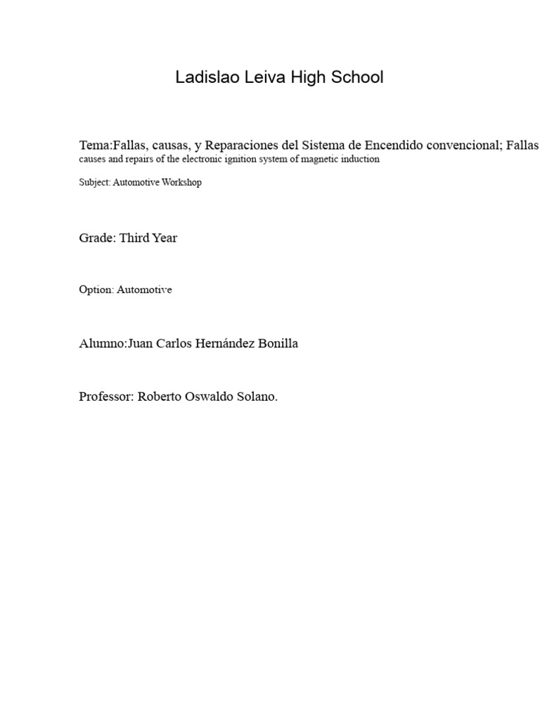 Failures of the Conventional Ignition System | PDF | Ignition System ...