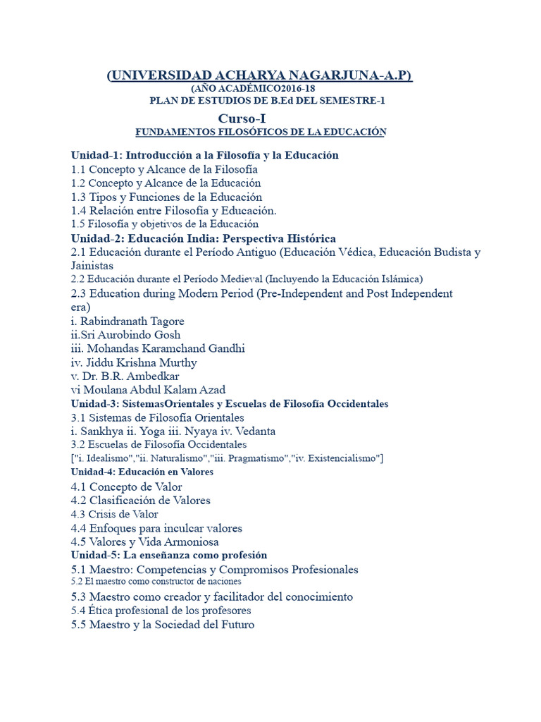 Plan de Estudios B.Ed: Filosofía y Educación | PDF | Enseñando ...