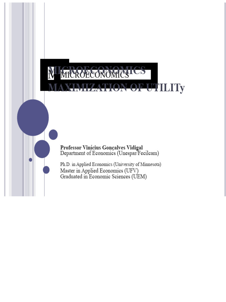 Maximizing Utility in Microeconomics | PDF | Utility | Mathematics