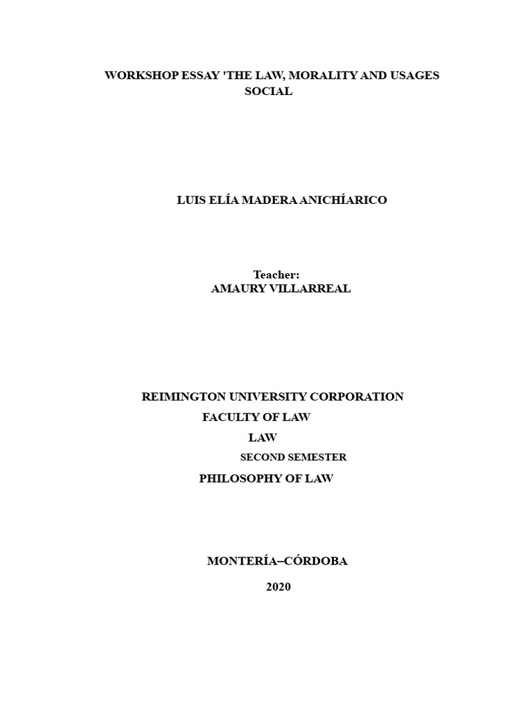Law, Morality, and Social Norms Explained | PDF | Morality | Intention