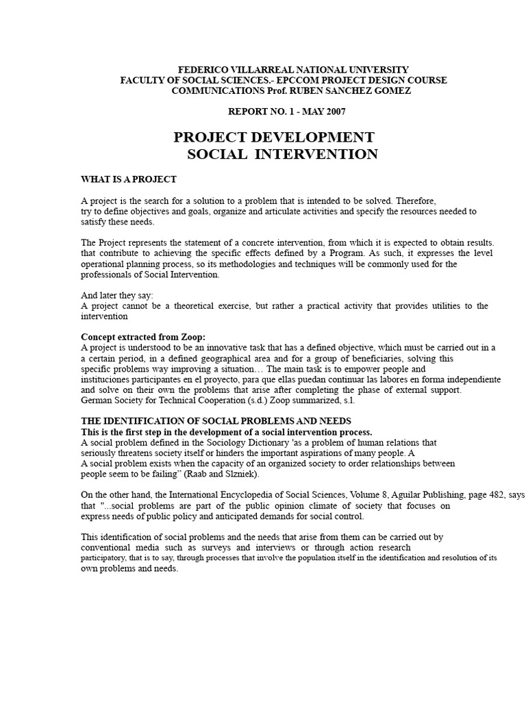 Social Project Development Guide | PDF | Methodology | Youth