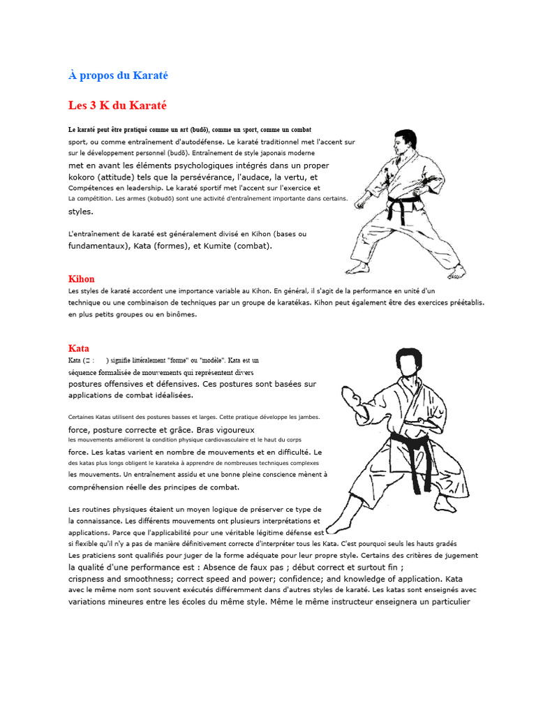Introduction au Karaté : Kihon, Kata, Kumite | PDF | Karaté | Kata