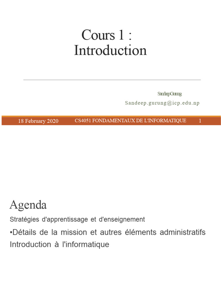 Introduction aux Fondamentaux de l'Informatique | PDF | Informatique ...